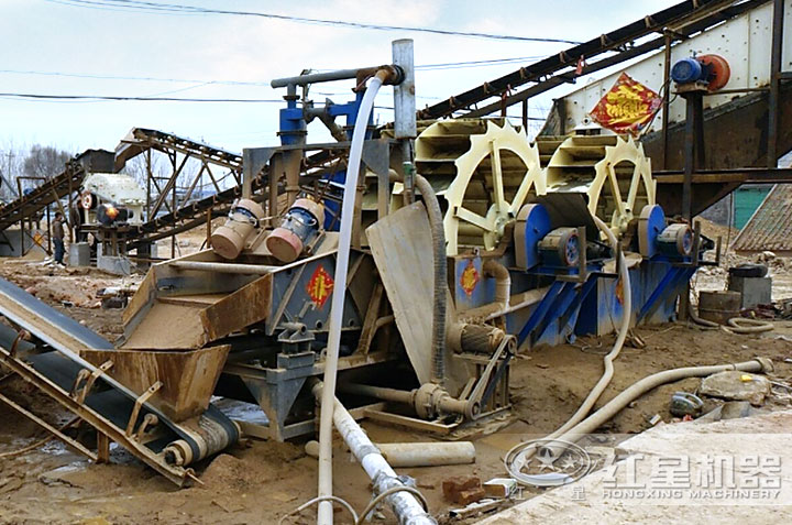 制砂、洗沙作業(yè)現(xiàn)場