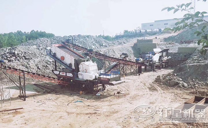 可移動顎破+可移動反擊破生產(chǎn)線現(xiàn)場圖 可移動顎破+可移動反擊破生產(chǎn)線現(xiàn)場圖